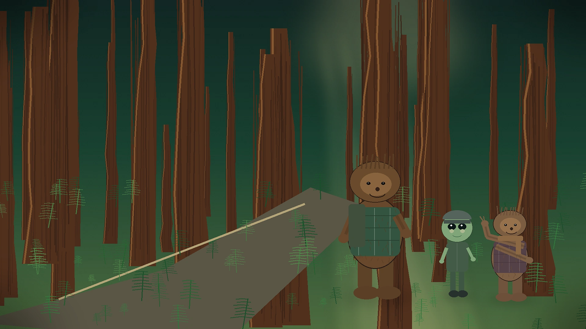 Bigfoot and alien friends among Avenue of the Giants redwoods for Humboldt Friends